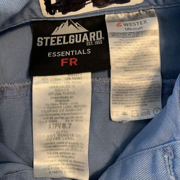 Steelguard Essentials FR Shirt Mens Large Light Blue Westex UltraSoft CAT2 - Picture 2 of 7